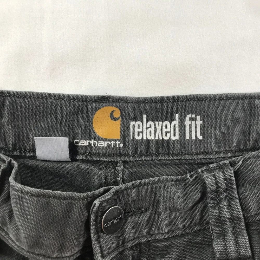 Carhartt Mens Relaxed Fit Canvas Work Pants Gray 32x32 Straight Leg 102291 306